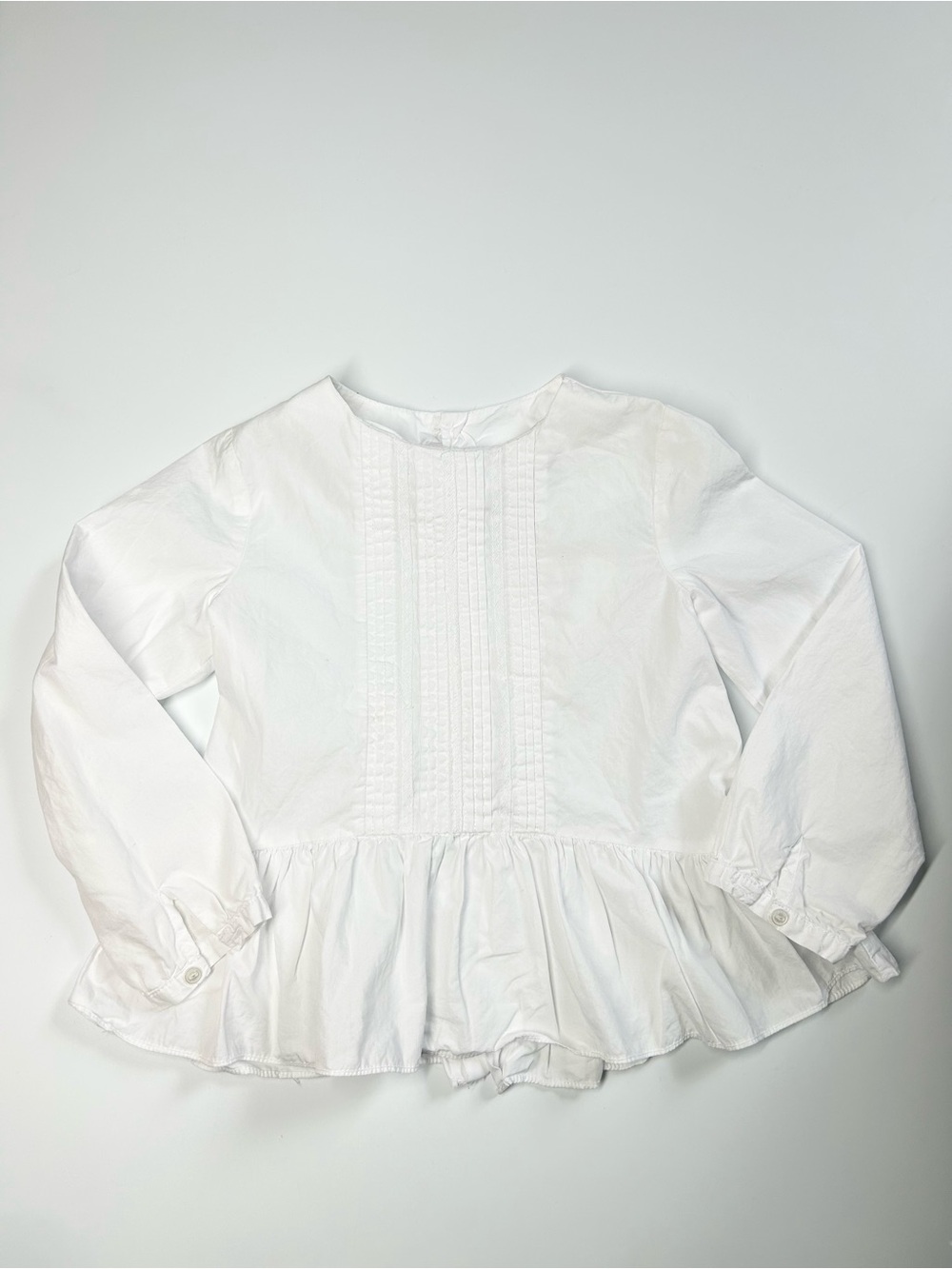 Jacadi White Cotton Peplum Shirt